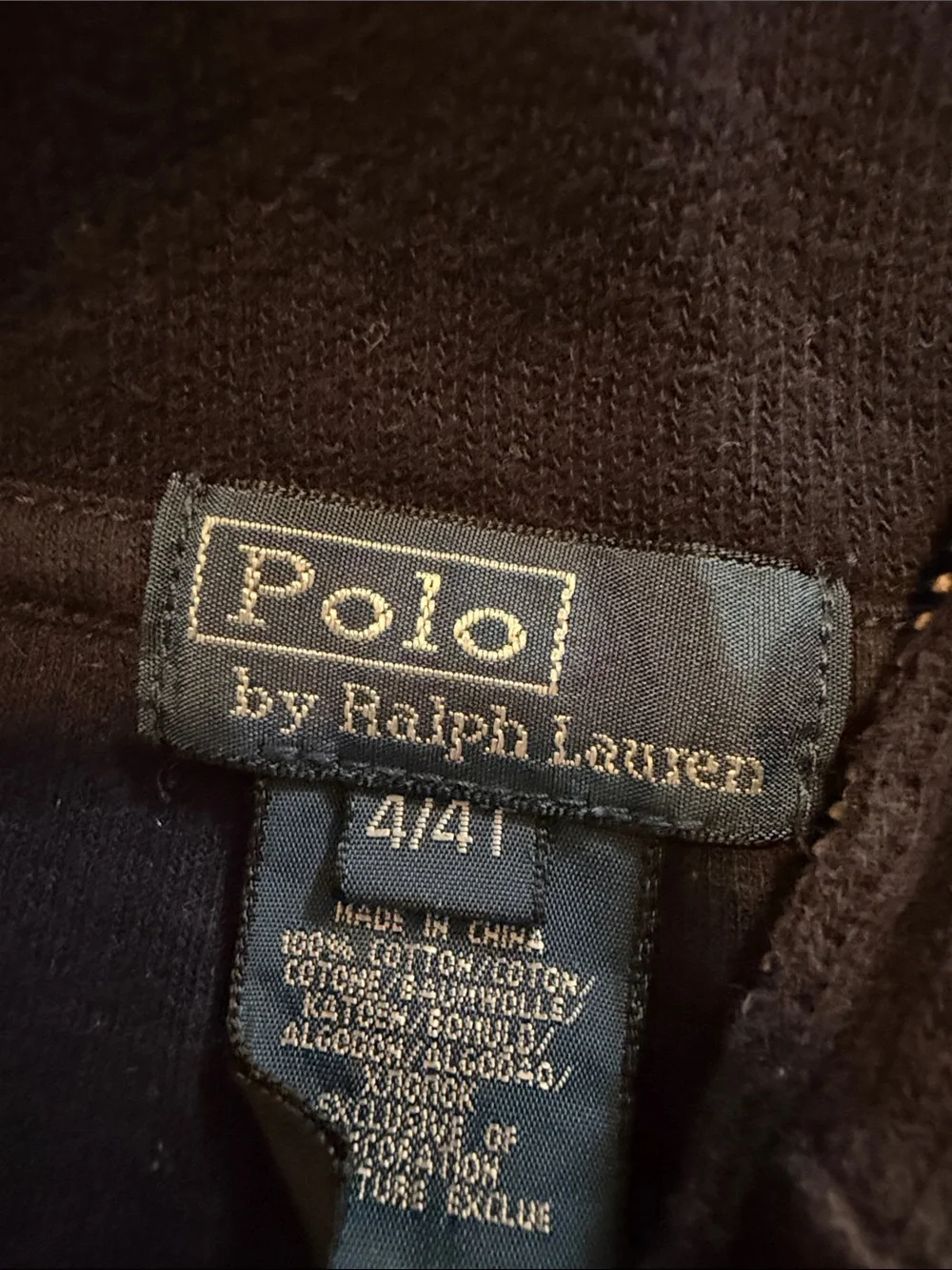 Ralph Lauren Men’s Navy Quarter-Zip Sweater with Red Pony
